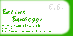 balint banhegyi business card