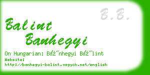 balint banhegyi business card